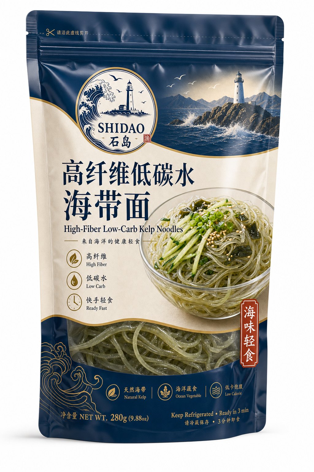 High-Fiber Low-Carb Kelp Noodles