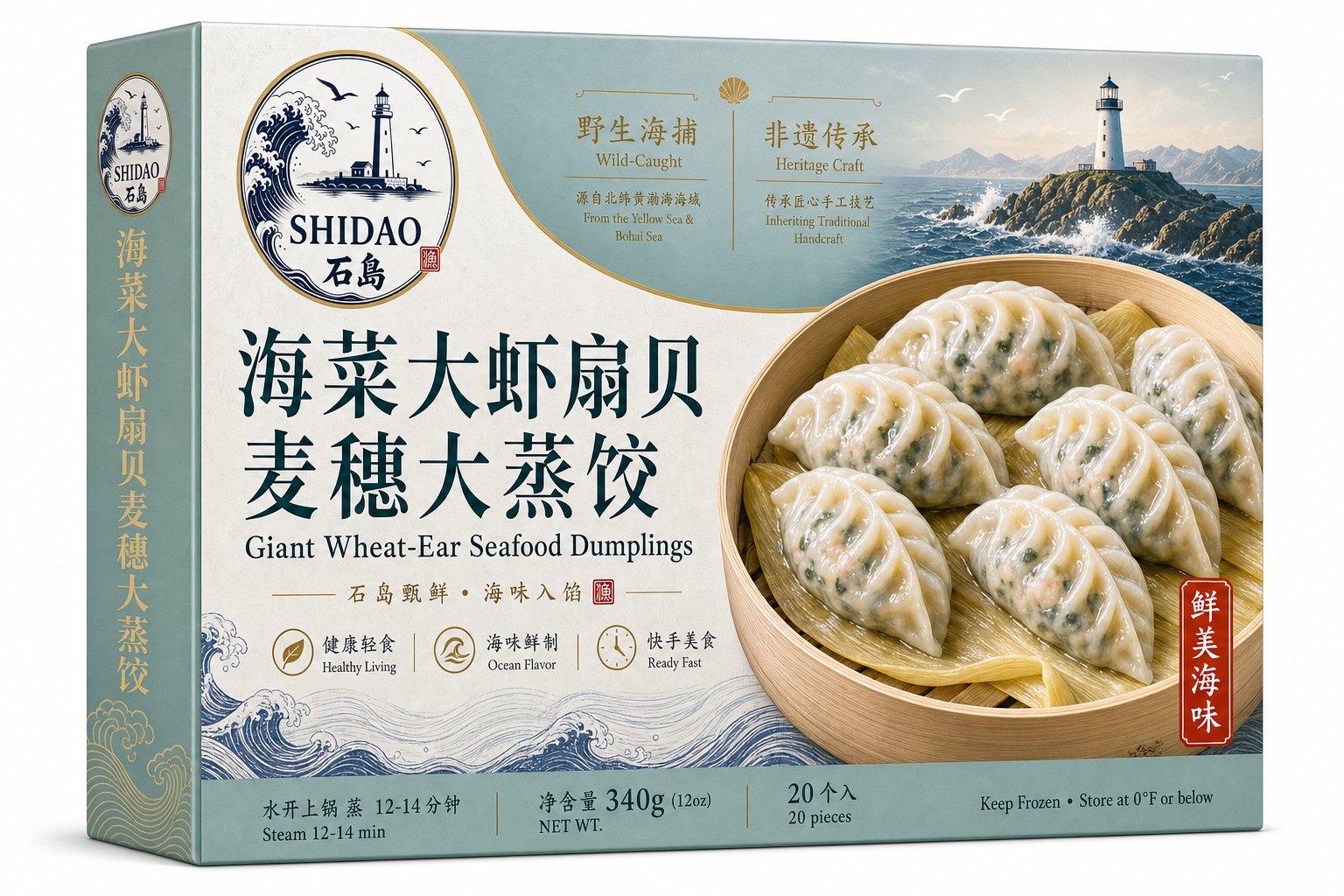Seaweed Shrimp Scallop Wheat-Ear Dumplings